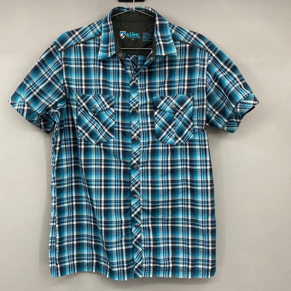 Kuhl Mens Short Sleeve Plaid Pearl‎ Snap Shirt Blue Size Medium Eluxur
Gorpcore